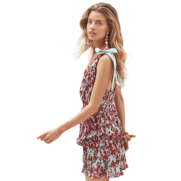 La Maison Talulah Superbloom Asymmetrical Layered Pleated Mini Dress Sz M - Picture 2 of 16